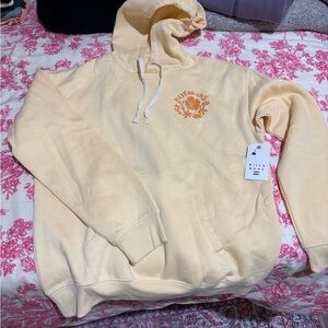 NWT Yellow Billabong Hoodie with Floral Design